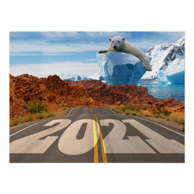 Póster Ano Novo 2021, Aquecimento Global e Alterações Cli (Frente)