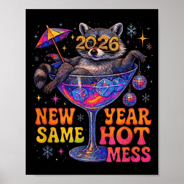 Poster Ano Novo 2026 Mesma Bagunça Engraçada Presente de  (Frente)