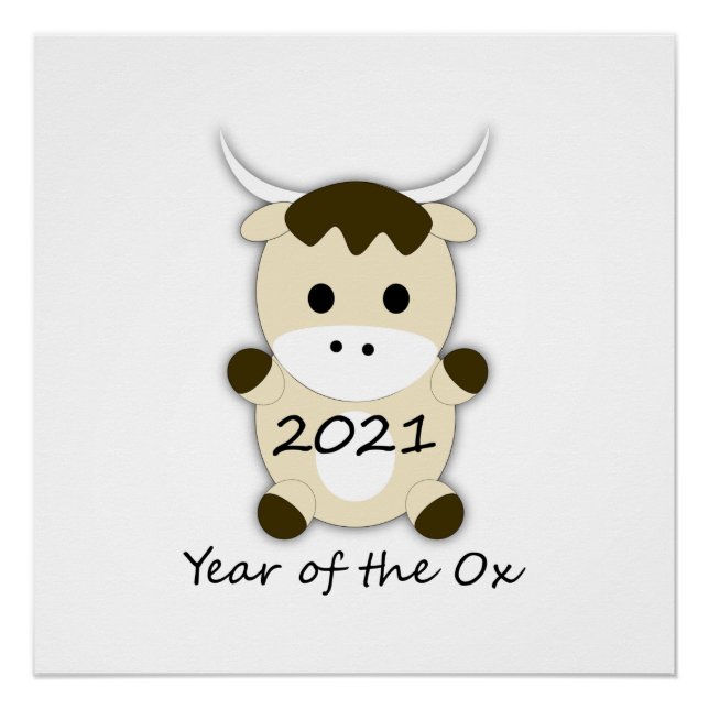 Póster Ano Novo Chinês 2021 Ano do Ox (Frente)