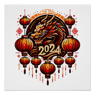 Póster ano novo chinês 2024