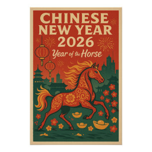 Póster Ano Novo Chinês 2026