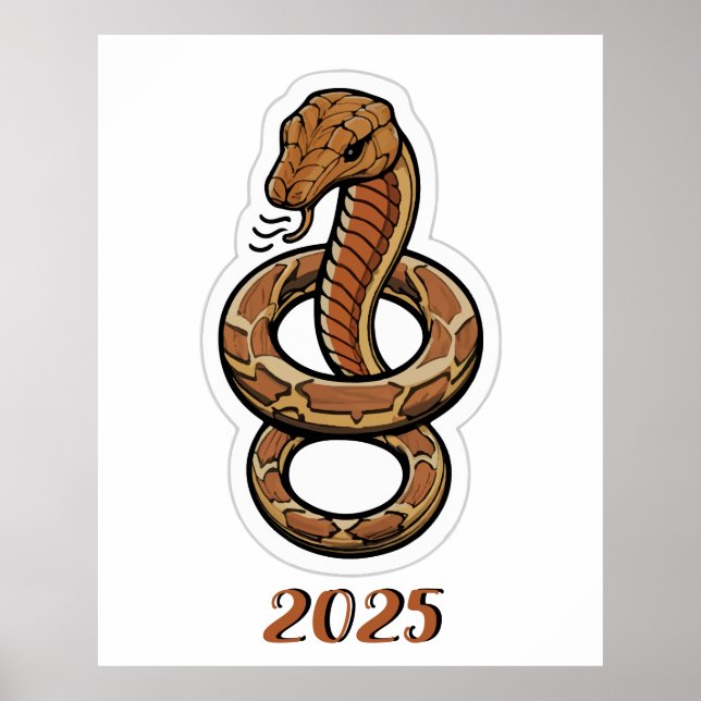 Poster Ano Novo Chinês Do Cobra 2025 (Frente)