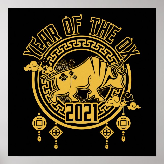 Poster Ano Novo Chinês do Ox 2021 (Frente)