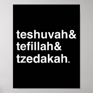 Poster Ano Novo Judaico Yom Kippur Teshuvah Tefillah Tzed