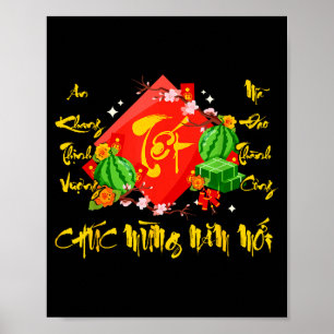 Poster Ano Novo Lunar Vietnamita 2026 Tet Viet Chuc Mung