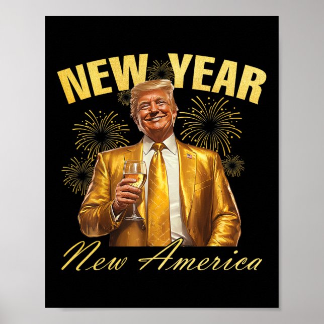 Poster Ano Novo Partido Feliz ano novo Americano 2025 Tru (Frente)
