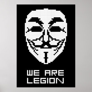 Poster Anônimo Somos Legião Pixel Art