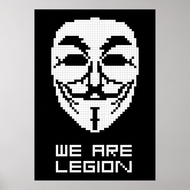 Poster Anônimo Somos Legião Pixel Art (Frente)