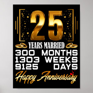 Poster Anos 25 Casados Aniversário de 25 anos de Casament