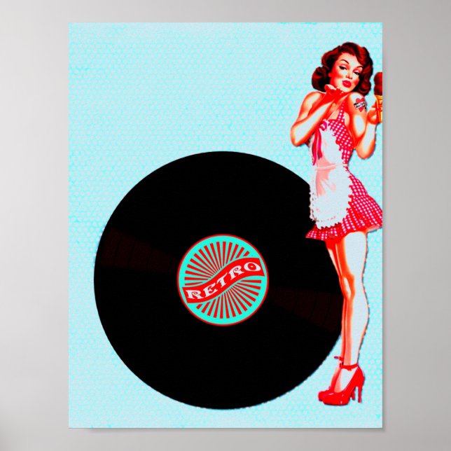 Póster Anos 50 retrorreflectores (Frente)