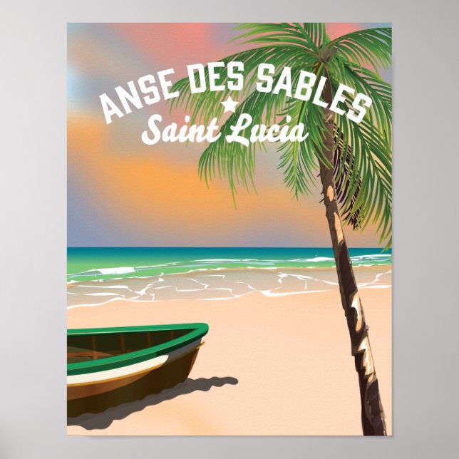 Poster Anse Des Sables Santa Lúcia (Frente)