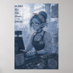 Poster Ansiedade / Caixa / Cartaz de Supermercado