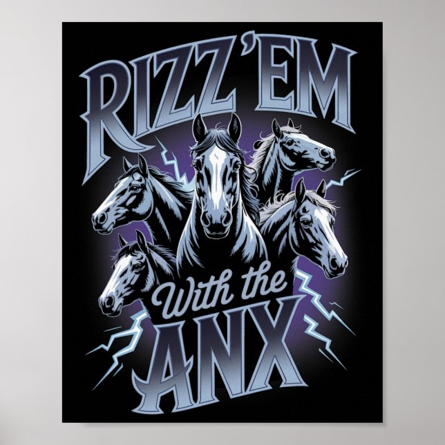 Poster Ansiedade Engraçado Saúde Mental Rizz Em Com Caval (Frente)