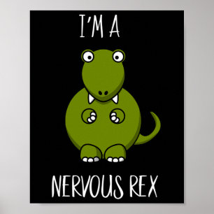 Poster Ansiedade Rex Nervosa Dinossauro Dino T-rex