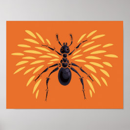 Póster Ant Lover Insett Art Orange Entomology