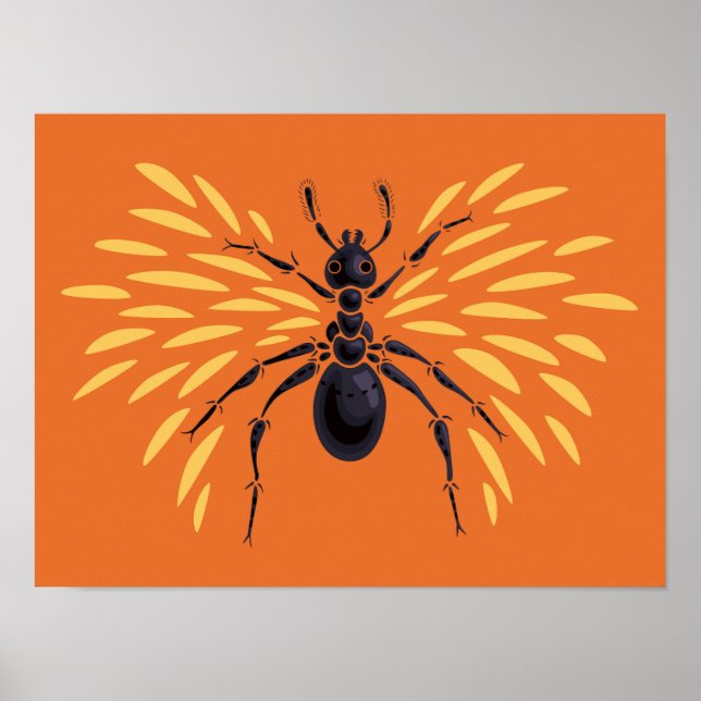 Póster Ant Lover Insett Art Orange Entomology (Frente)