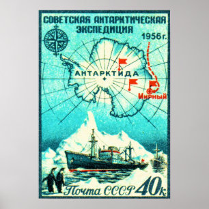Póster Antarctica 1956