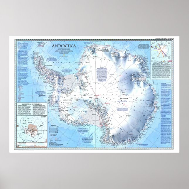 Poster "Antártica: MAPA Detalhado 1987 ... (Frente)