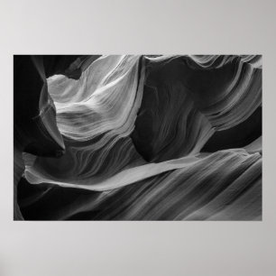 Poster Antelope Canyon - Arte Fotográfica Preta E Branca