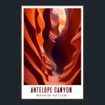 Poster Antelope Canyon Navajo Nation Art Deco AZ Viagem<br><div class="desc">Poster de viagens do estilo Art deco com Antelope Canyon no campo da Nação Navajo fora de Page,  Arizona.</div>