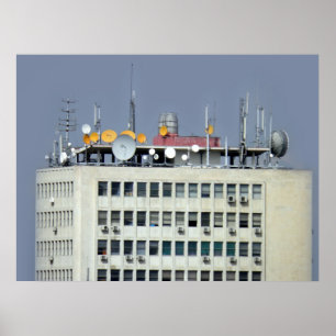 Póster antena da telecomunicação
