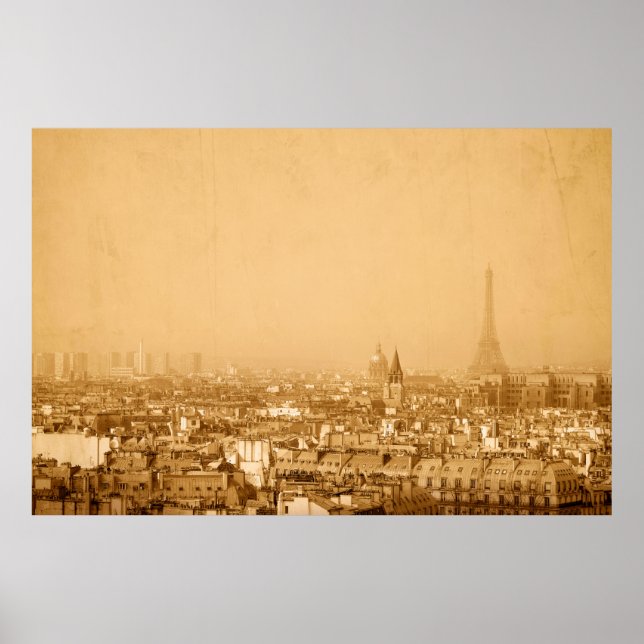 Poster Anterior paris franceparis, envelhecido, antigo, e (Frente)