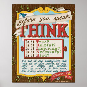 Póster Antes De Falar, T.H.I.N.K.