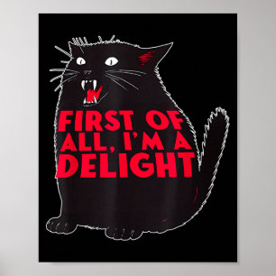 Poster Antes De Mais Nada Sou Um Delicioso Gato Preto Rug