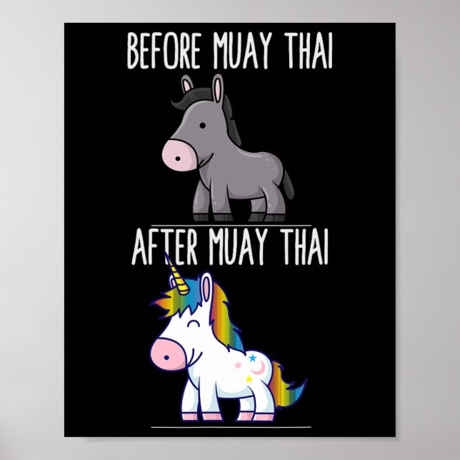 Poster Antes de Muay Thai Unicorn Combater Boxing (Frente)