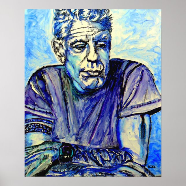 Poster Anthony Bourdain Blue (Frente)