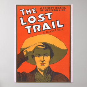 Poster Anthony E. Wills "The Lost Trail" Teatro Wester