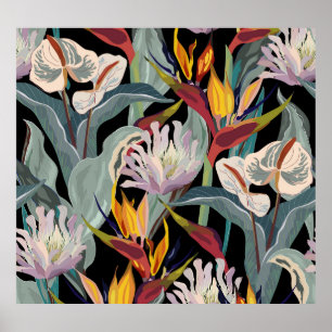 Poster Anthurium Strelitzia: Esplendor Tropical Vintage.