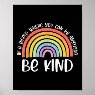 Poster Anti-bullying Seja gentil Unity Day Rainbow Kindne