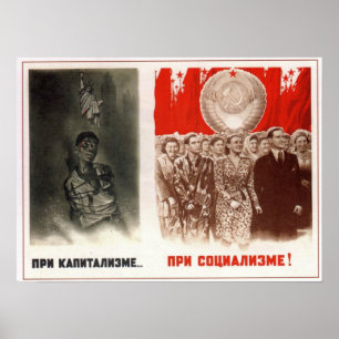 Póster Anti-capitalismo 1948 de URSS União Soviética