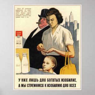Póster Anti-capitalismo 1957 de URSS União Soviética