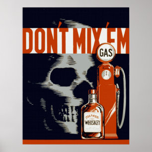 Póster Anti condução do bebado