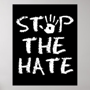 Poster Anti Discriminação Racismo e Ódio Pare com o Ódio