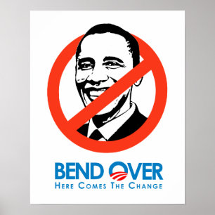 Póster Anti-Obama - curvatura sobre para a mudança