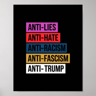 Poster Anti Ódio Mentiras Racismo Fascismo Resistir Prote