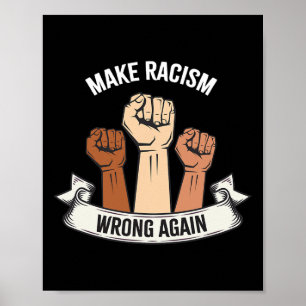 Poster Anti-Ódio Torna O Racismo Errado Novamente Resiste