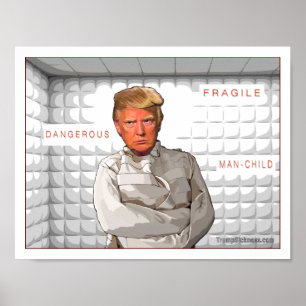 Póster Anti pintura de Donald Trump em um straitjacket