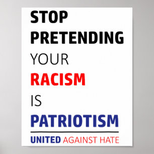 Poster Anti-Racismo Trump Resiste Unido Contra Ódio