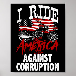Poster Anti-Trump Biker Resiste Contra Protesto de Corrup