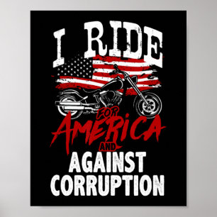 Poster Anti-Trump Biker Resiste Contra Protesto de Corrup