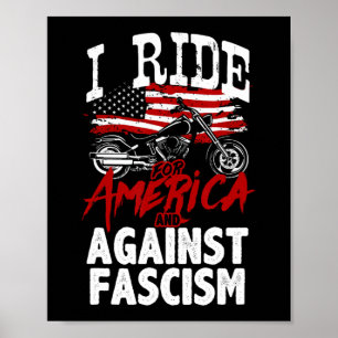 Poster Anti-Trump Biker Resiste Contra Protesto Fascismo