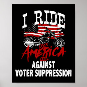 Poster Anti-Trump Biker Resiste Contra Supressão Eleitora