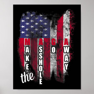 Poster Anti Trump Engraçado Mega Faça O Buraco Slogan Sai