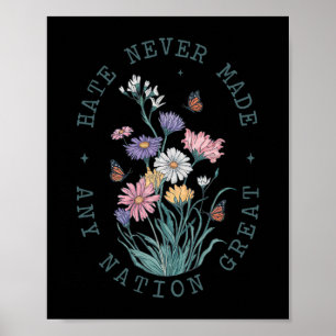 Poster Anti Trump Floral Borboletas Democrata Presidente