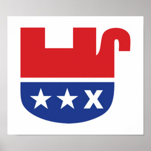 Póster Anti Trump GOP Republicano Elefante Morto