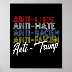 Poster Anti-Trump Hate Lies E Fascismo Resistiam À Votaçã